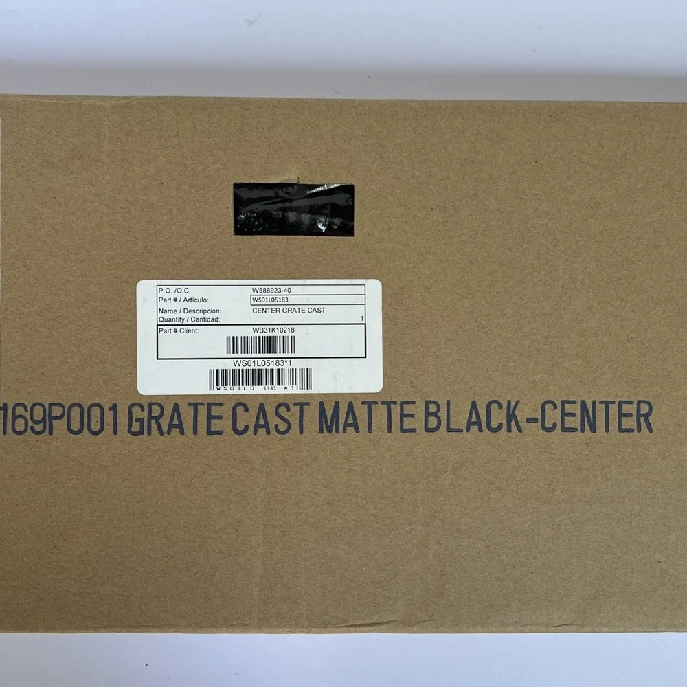 Genuine GE WB31K10218 Center Burner Grate Cast Iron OEM Matte Black New NOS
